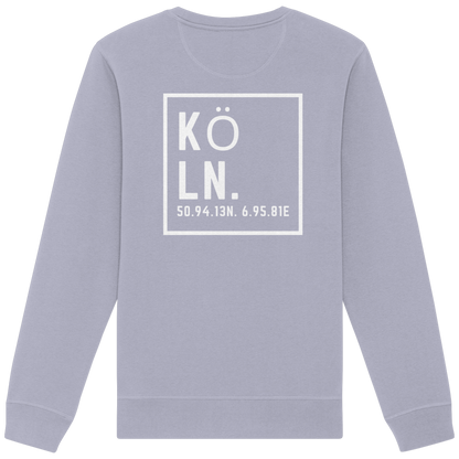 Köln Koordinaten (großer Druck auf dem Rücken) - Organic Basic Unisex Sweatshirt