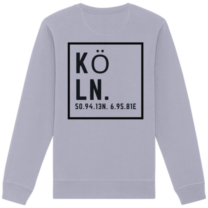 Köln Koordinaten (großer Druck auf dem Rücken) - Organic Basic Unisex Sweatshirt