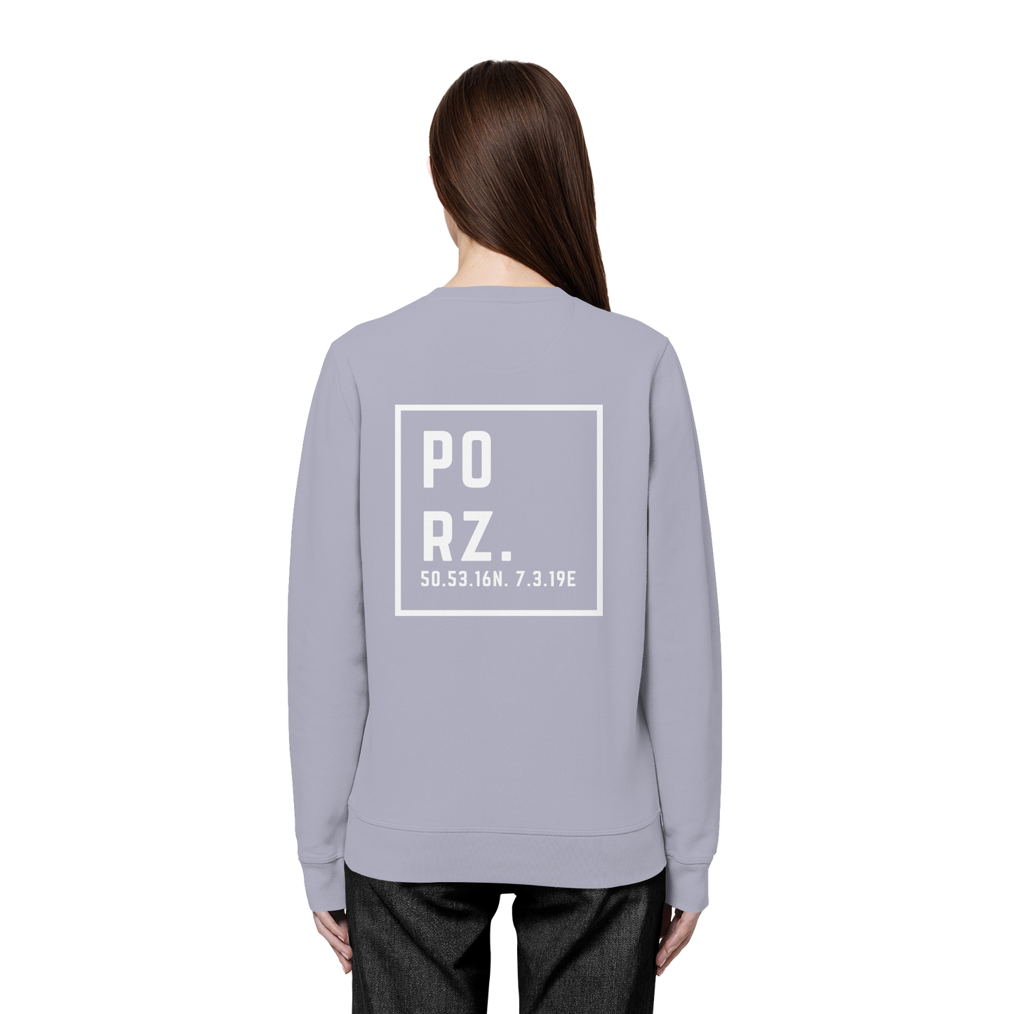 Porz Koordinaten (großer Druck Rücken) - Organic Basic Unisex Sweatshirt