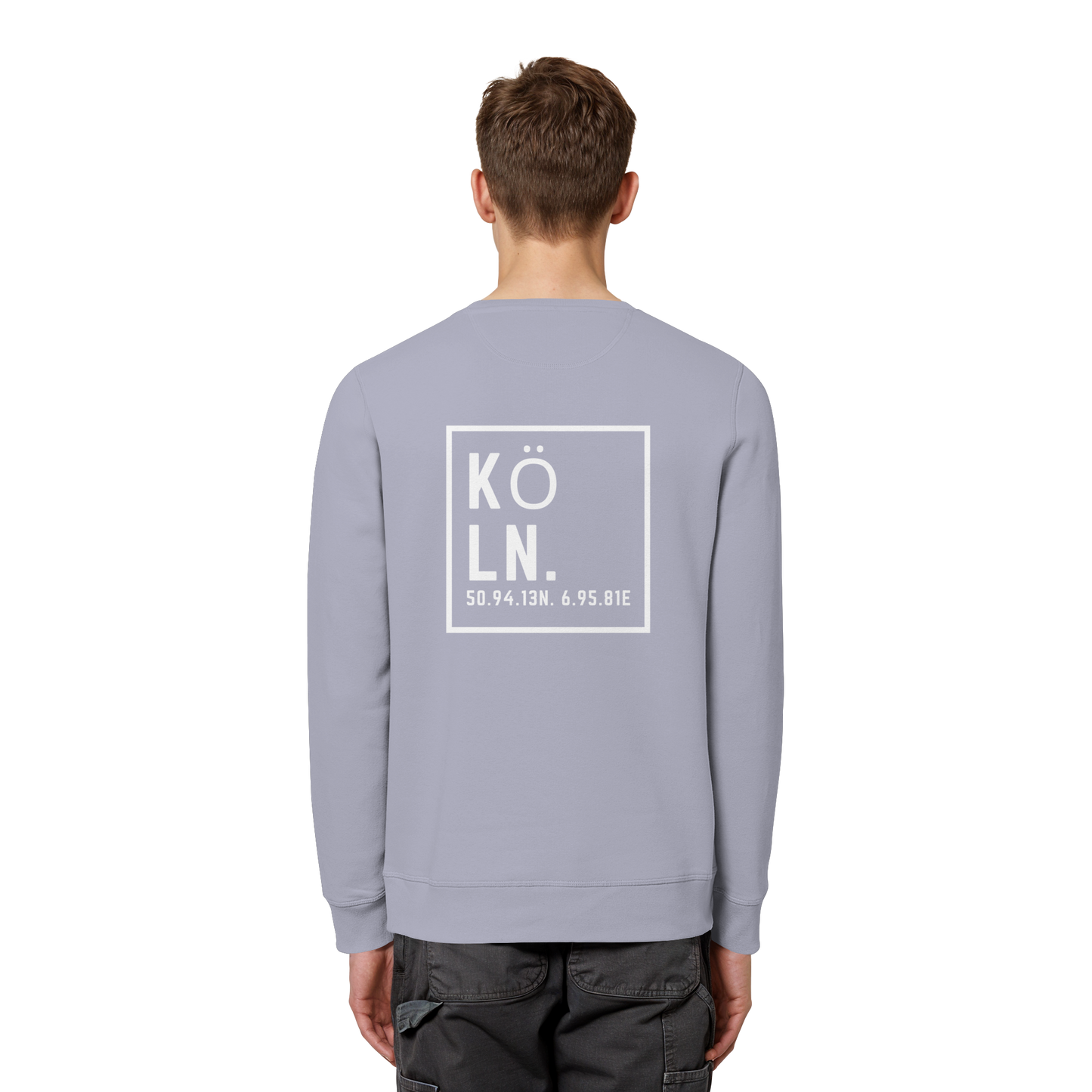 Köln Koordinaten (großer Druck auf dem Rücken) - Organic Basic Unisex Sweatshirt