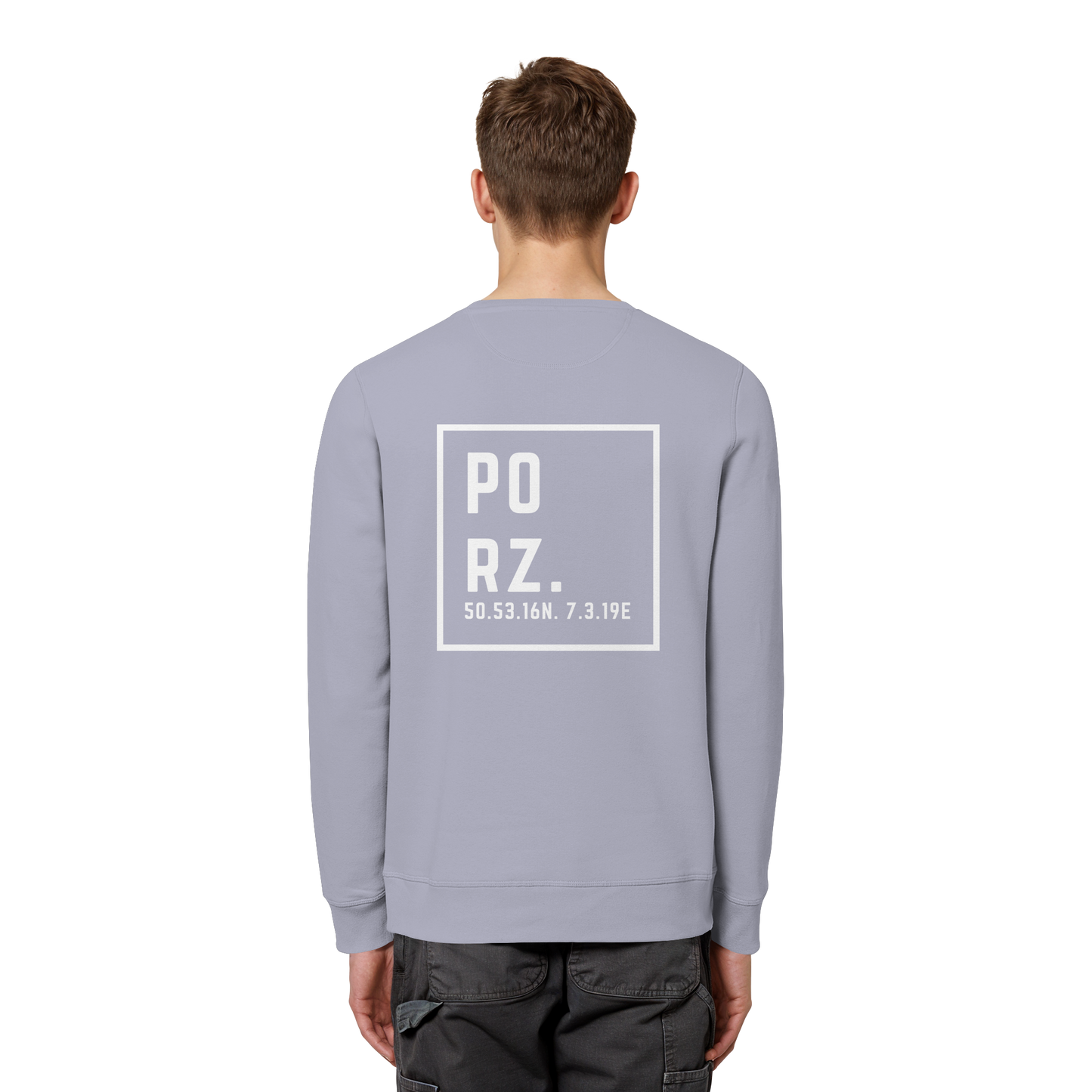 Porz Koordinaten (großer Druck Rücken) - Organic Basic Unisex Sweatshirt