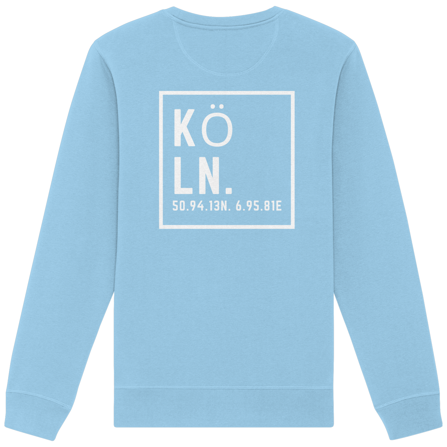 Köln Koordinaten (großer Druck auf dem Rücken) - Organic Basic Unisex Sweatshirt