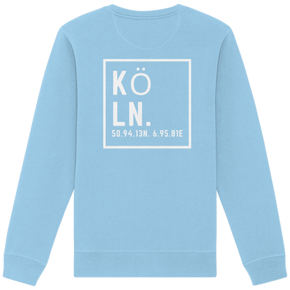 Köln Koordinaten (großer Druck auf dem Rücken) - Organic Basic Unisex Sweatshirt