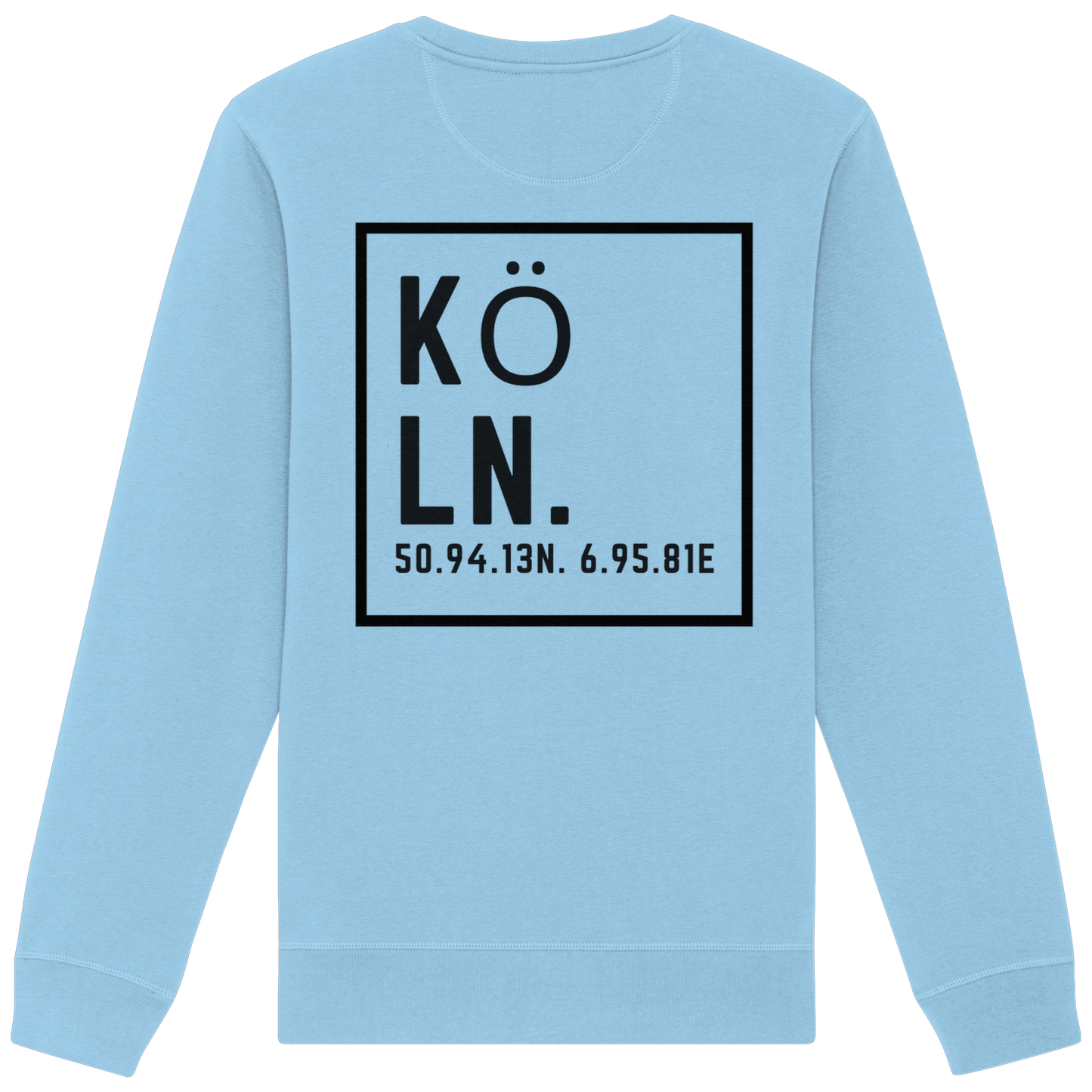 Köln Koordinaten (großer Druck auf dem Rücken) - Organic Basic Unisex Sweatshirt