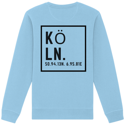 Köln Koordinaten (großer Druck auf dem Rücken) - Organic Basic Unisex Sweatshirt
