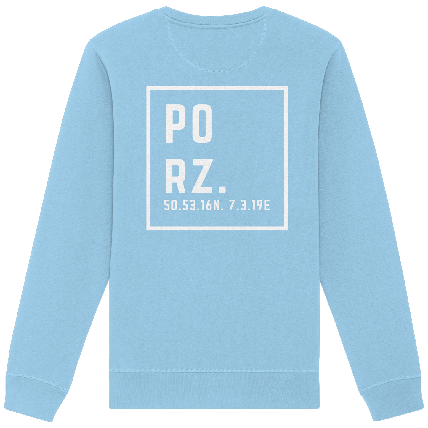 Porz Koordinaten (großer Druck Rücken) - Organic Basic Unisex Sweatshirt