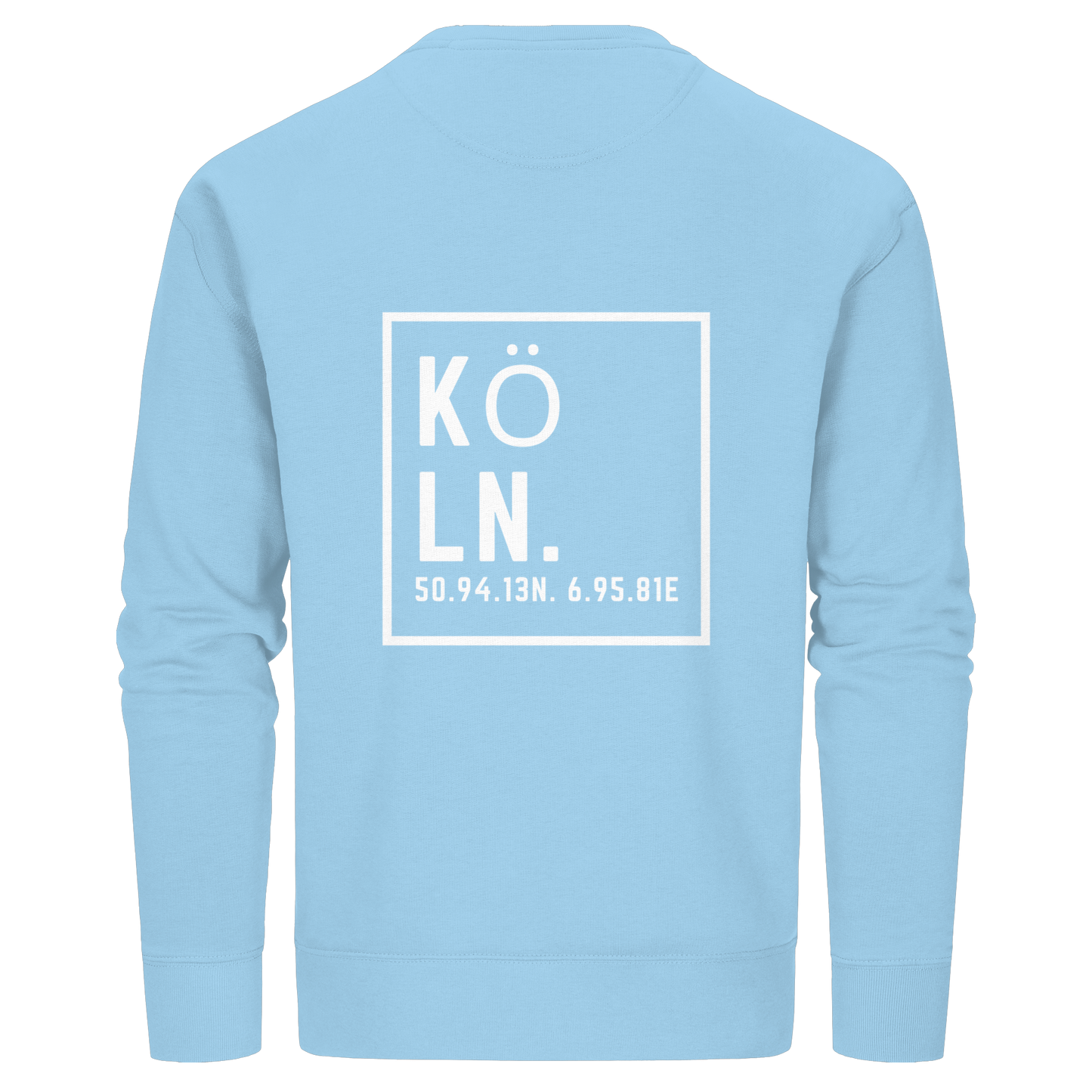 Köln Koordinaten (großer Druck auf dem Rücken) - Organic Basic Unisex Sweatshirt