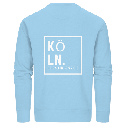 Köln Koordinaten (großer Druck auf dem Rücken) - Organic Basic Unisex Sweatshirt