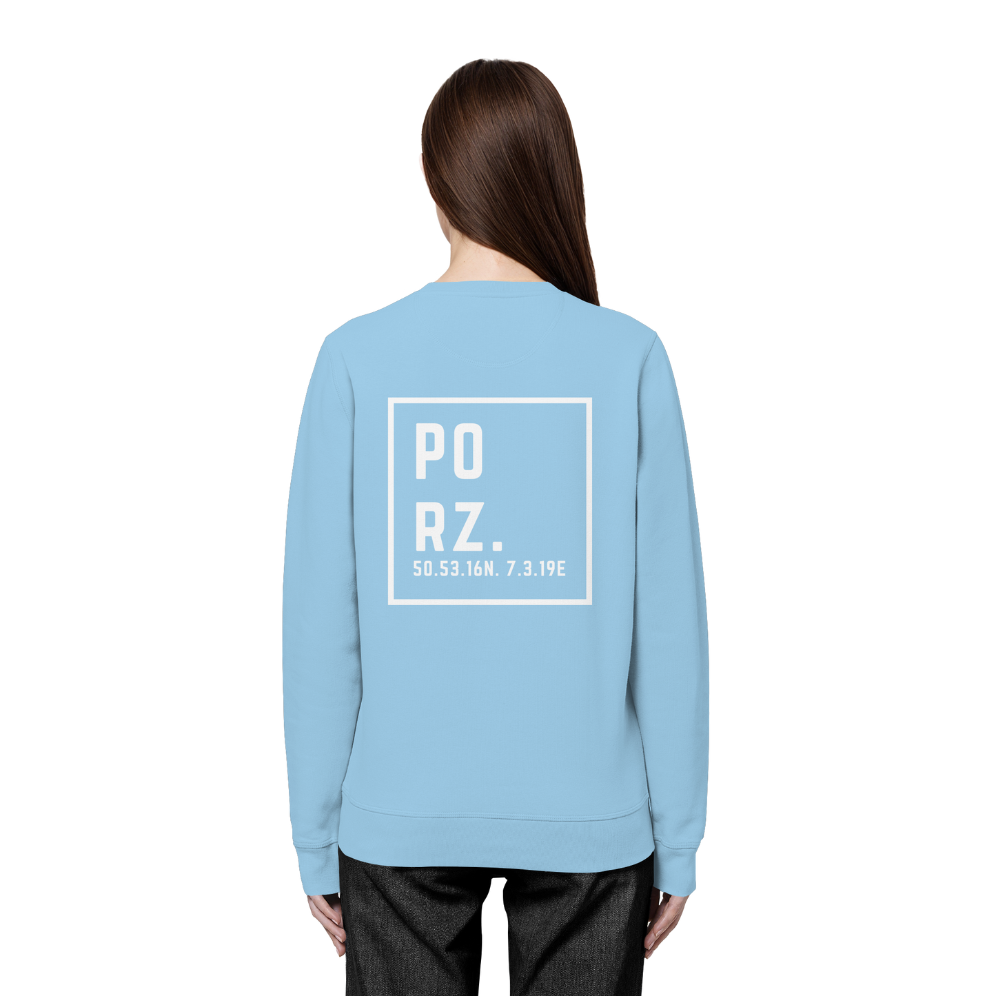 Porz Koordinaten (großer Druck Rücken) - Organic Basic Unisex Sweatshirt