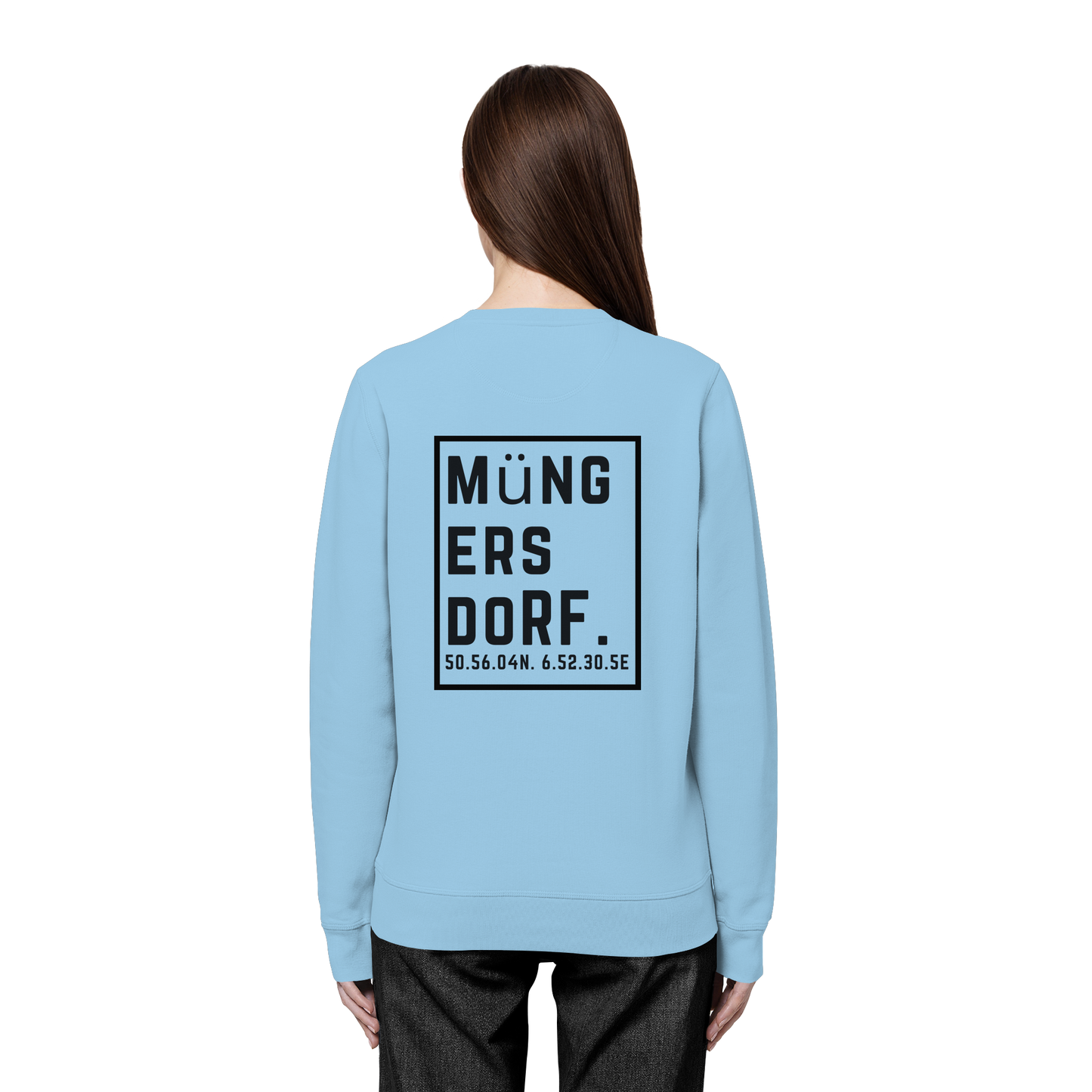 Müngersdorf Koordinaten (großer Druck auf dem Rücken) - Organic Basic Unisex Sweatshirt