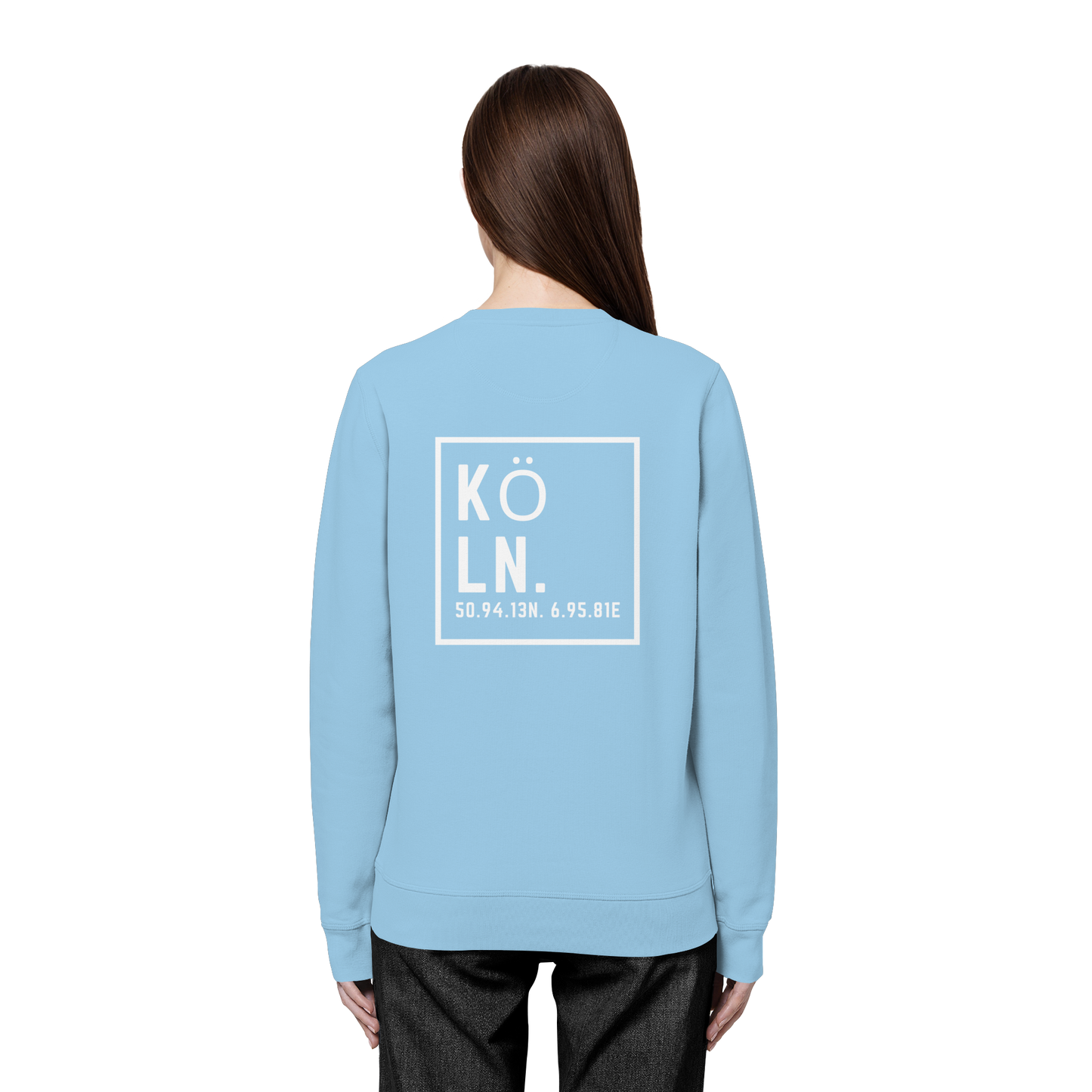 Köln Koordinaten (großer Druck auf dem Rücken) - Organic Basic Unisex Sweatshirt