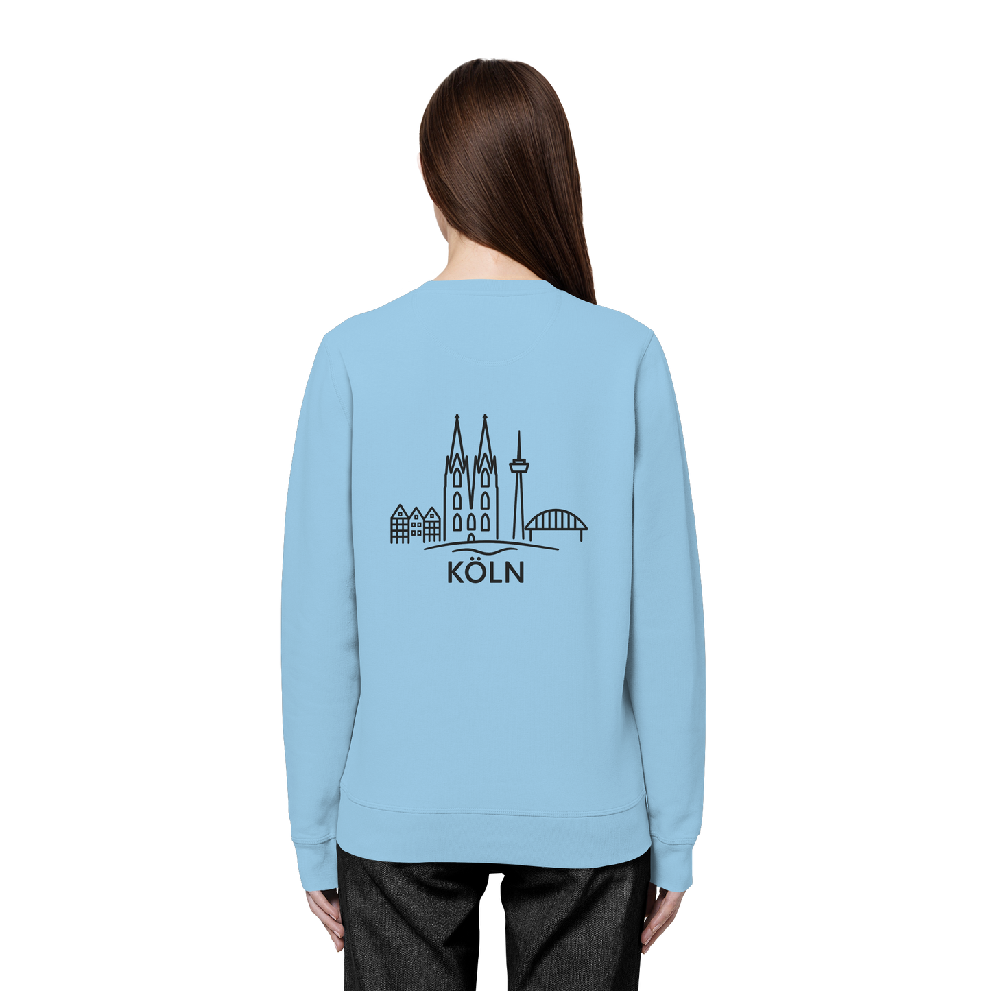 Köln Skyline (großer Druck auf dem Rücken) - Organic Basic Unisex Sweatshirt