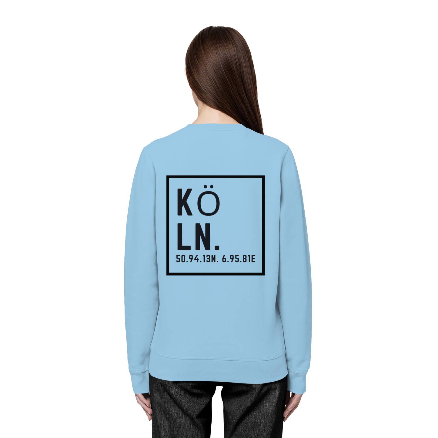 Köln Koordinaten (großer Druck auf dem Rücken) - Organic Basic Unisex Sweatshirt