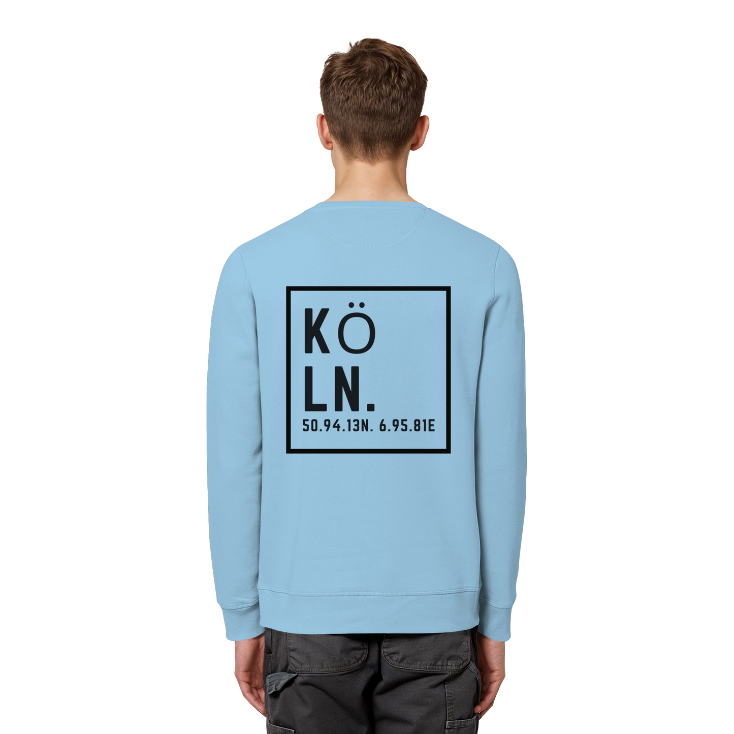 Köln Koordinaten (großer Druck auf dem Rücken) - Organic Basic Unisex Sweatshirt