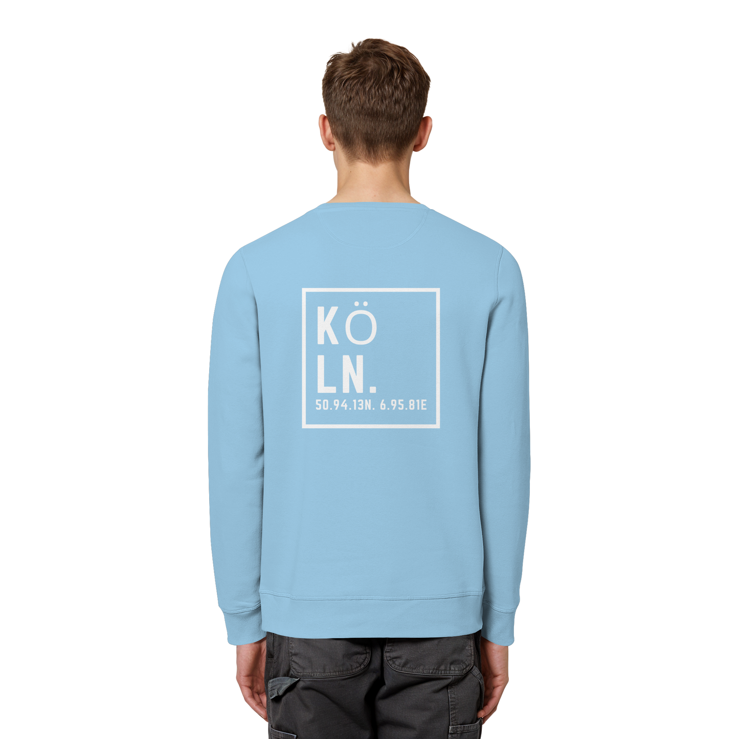 Köln Koordinaten (großer Druck auf dem Rücken) - Organic Basic Unisex Sweatshirt