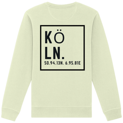 Köln Koordinaten (großer Druck auf dem Rücken) - Organic Basic Unisex Sweatshirt