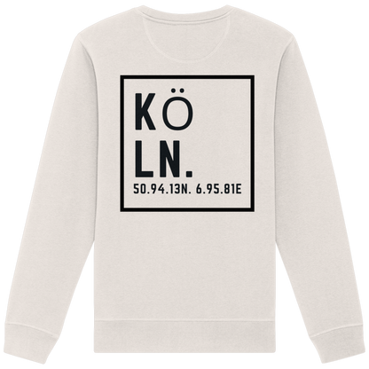 Köln Koordinaten (großer Druck auf dem Rücken) - Organic Basic Unisex Sweatshirt