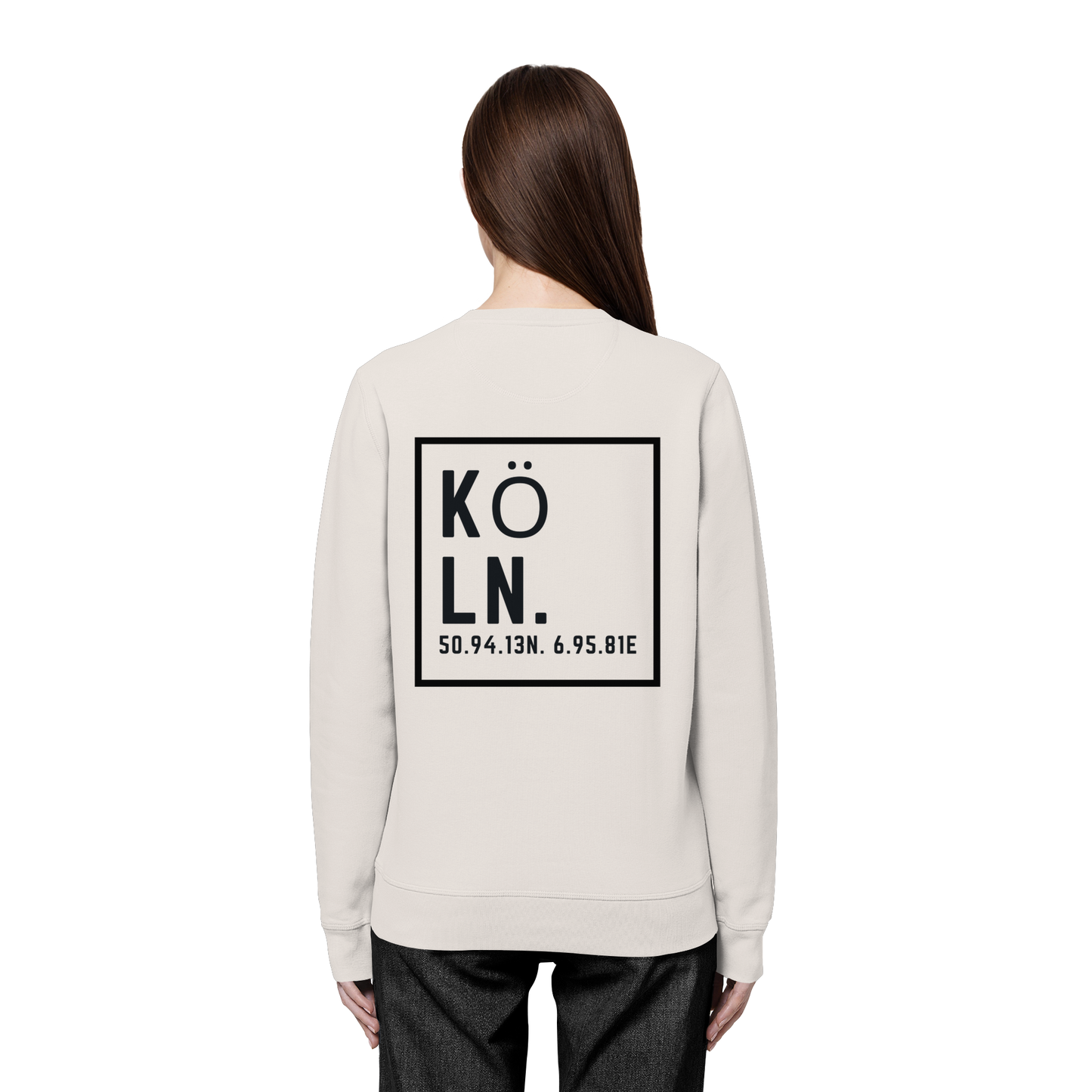 Köln Koordinaten (großer Druck auf dem Rücken) - Organic Basic Unisex Sweatshirt