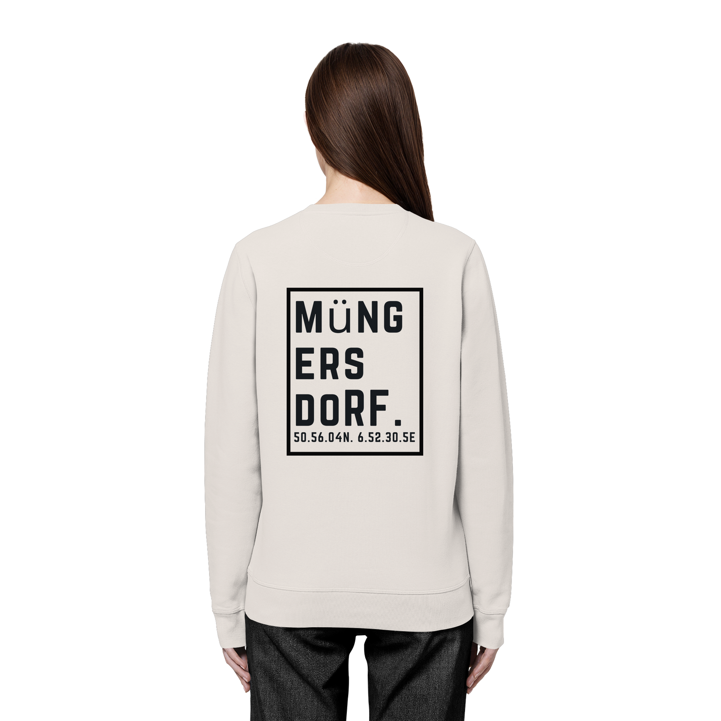 Müngersdorf Koordinaten (großer Druck auf dem Rücken) - Organic Basic Unisex Sweatshirt