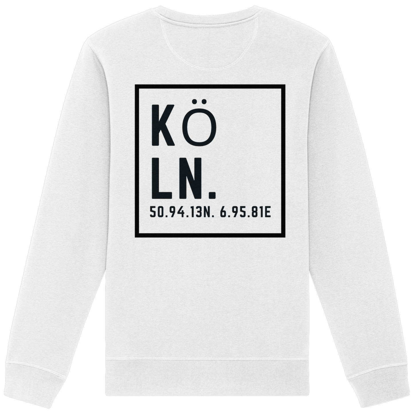 Köln Koordinaten (großer Druck auf dem Rücken) - Organic Basic Unisex Sweatshirt