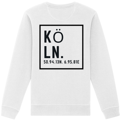 Köln Koordinaten (großer Druck auf dem Rücken) - Organic Basic Unisex Sweatshirt