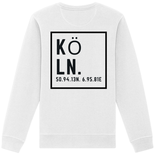 Köln Koordinaten (großer Druck auf dem Rücken) - Organic Basic Unisex Sweatshirt