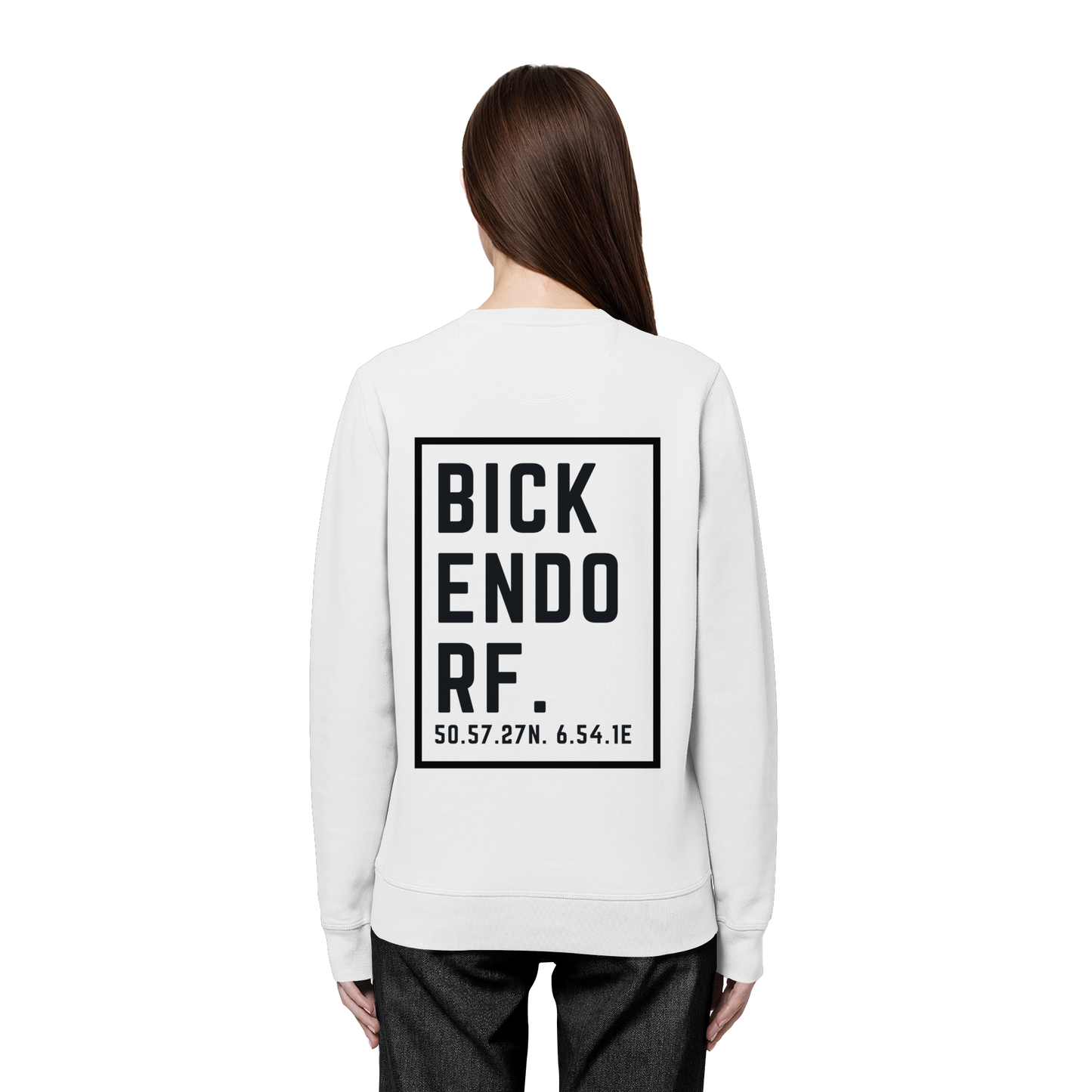 Bickendorf Koordinaten (großer Druck auf dem Rücken) - Organic Basic Unisex Sweatshirt