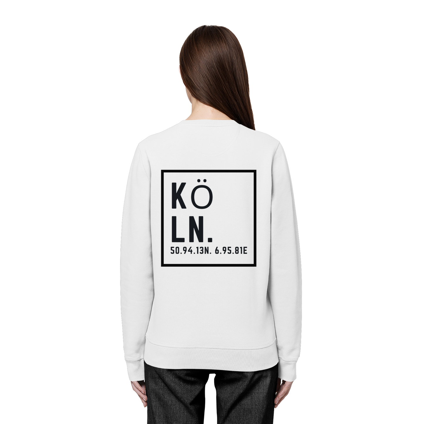 Köln Koordinaten (großer Druck auf dem Rücken) - Organic Basic Unisex Sweatshirt