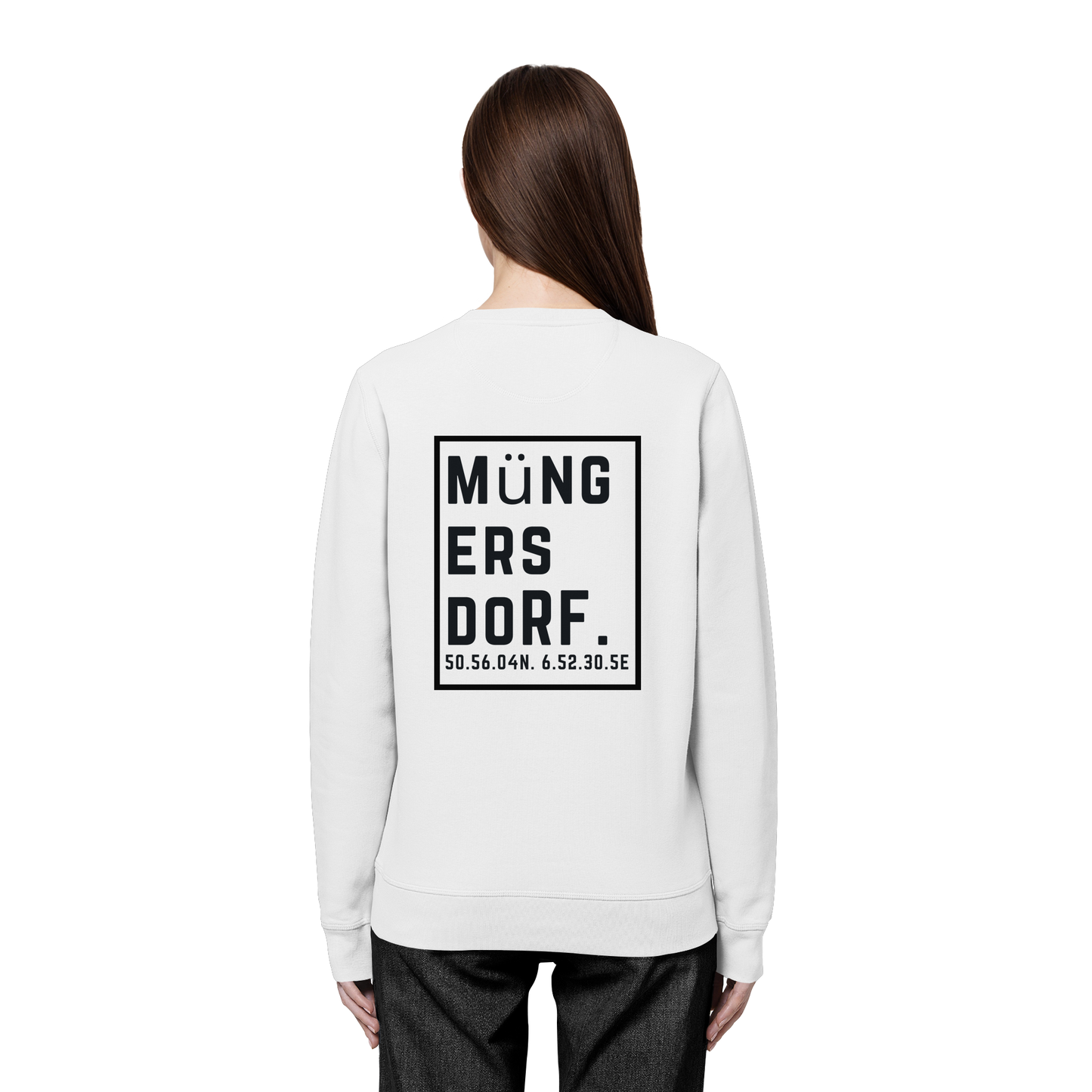 Müngersdorf Koordinaten (großer Druck auf dem Rücken) - Organic Basic Unisex Sweatshirt