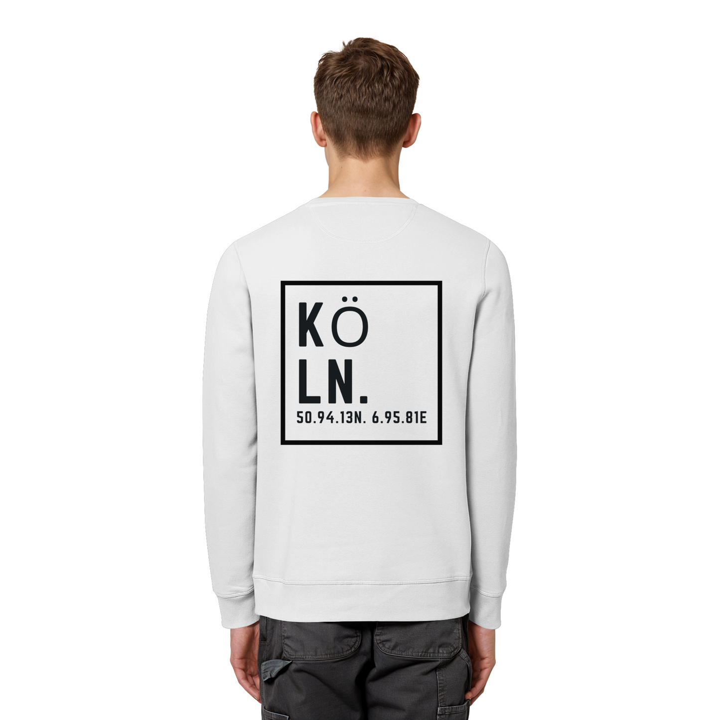 Köln Koordinaten (großer Druck auf dem Rücken) - Organic Basic Unisex Sweatshirt