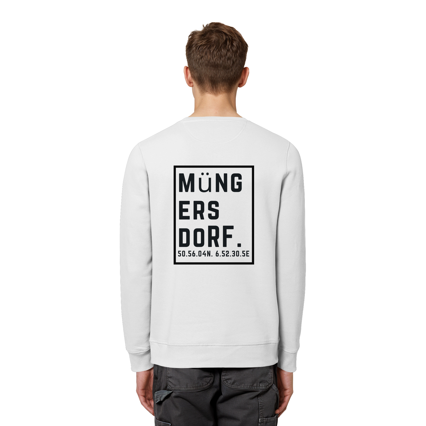 Müngersdorf Koordinaten (großer Druck auf dem Rücken) - Organic Basic Unisex Sweatshirt