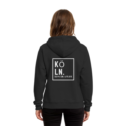 Köln Koordinaten (großer Druck auf dem Rücken) - Organic Hoodie B&C