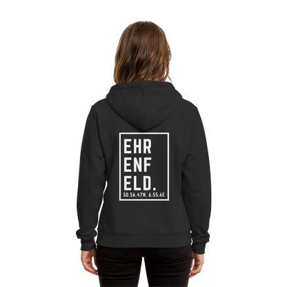 Ehrenfeld Koordinaten (großer Druck auf dem Rücken) - Organic Hoodie B&C