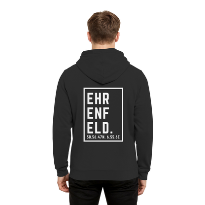 Ehrenfeld Koordinaten (großer Druck auf dem Rücken) - Organic Hoodie B&C