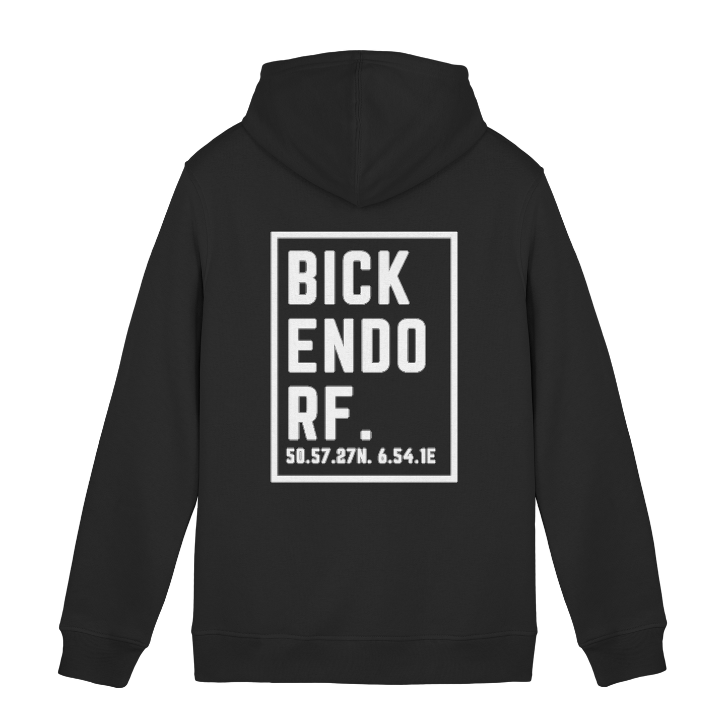 Bickendorf Koordinaten (großer Druck auf dem Rücken) - Organic Hoodie B&C