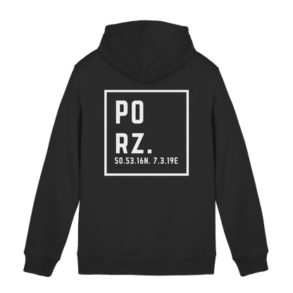 Porz Koordinaten (großer Druck Rücken) - Organic Hoodie B&C