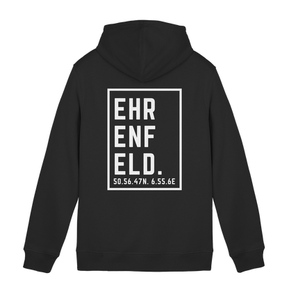 Ehrenfeld Koordinaten (großer Druck auf dem Rücken) - Organic Hoodie B&C