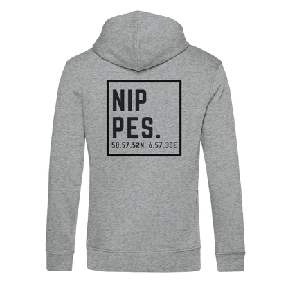 Nippes Koordinaten (großer Druck auf dem Rücken) - Organic Hoodie B&C