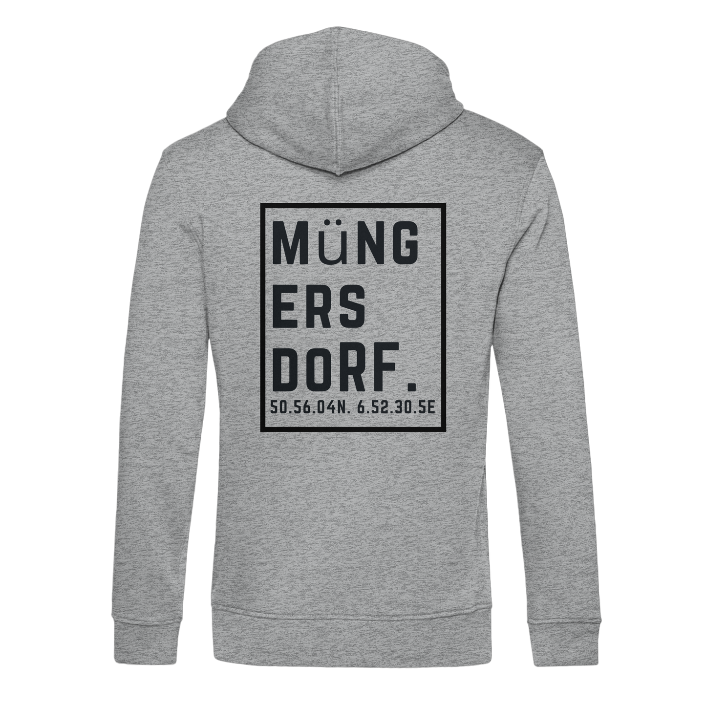Müngersdorf Koordinaten (großer Druck auf dem Rücken) - Organic Hoodie B&C