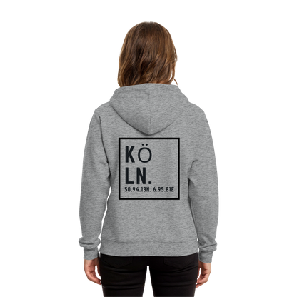 Köln Koordinaten (großer Druck auf dem Rücken) - Organic Hoodie B&C