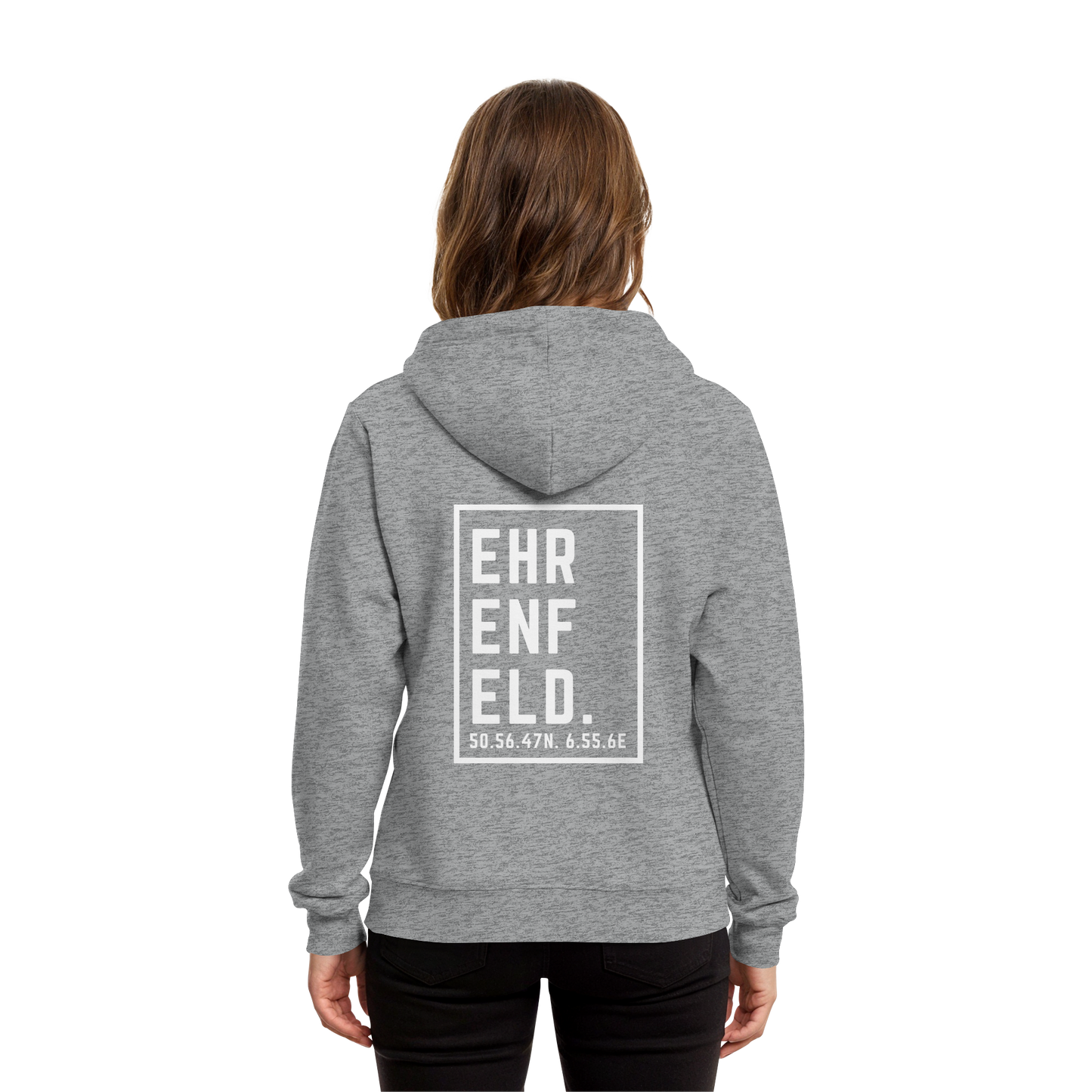 Ehrenfeld Koordinaten (großer Druck auf dem Rücken) - Organic Hoodie B&C