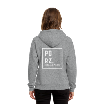 Porz Koordinaten (großer Druck Rücken) - Organic Hoodie B&C