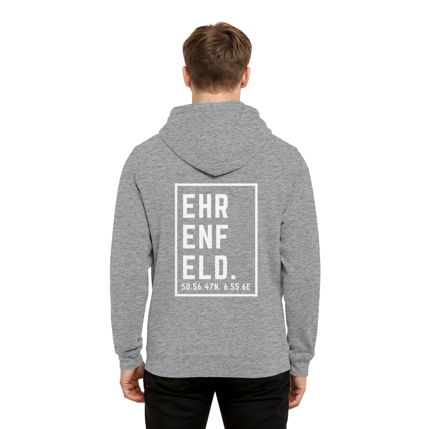 Ehrenfeld Koordinaten (großer Druck auf dem Rücken) - Organic Hoodie B&C