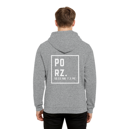 Porz Koordinaten (großer Druck Rücken) - Organic Hoodie B&C