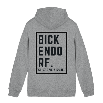 Bickendorf Koordinaten (großer Druck auf dem Rücken) - Organic Hoodie B&C