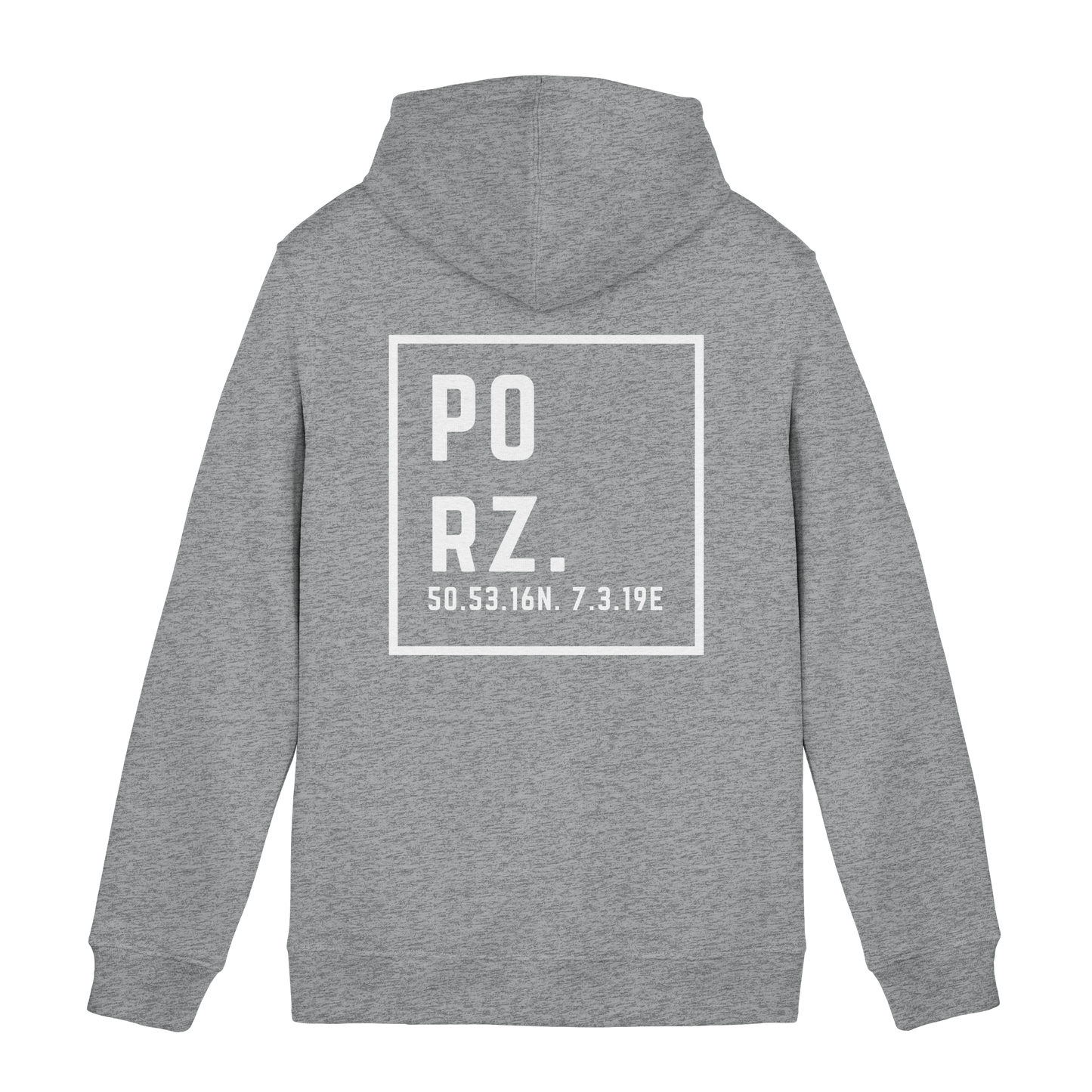 Porz Koordinaten (großer Druck Rücken) - Organic Hoodie B&C