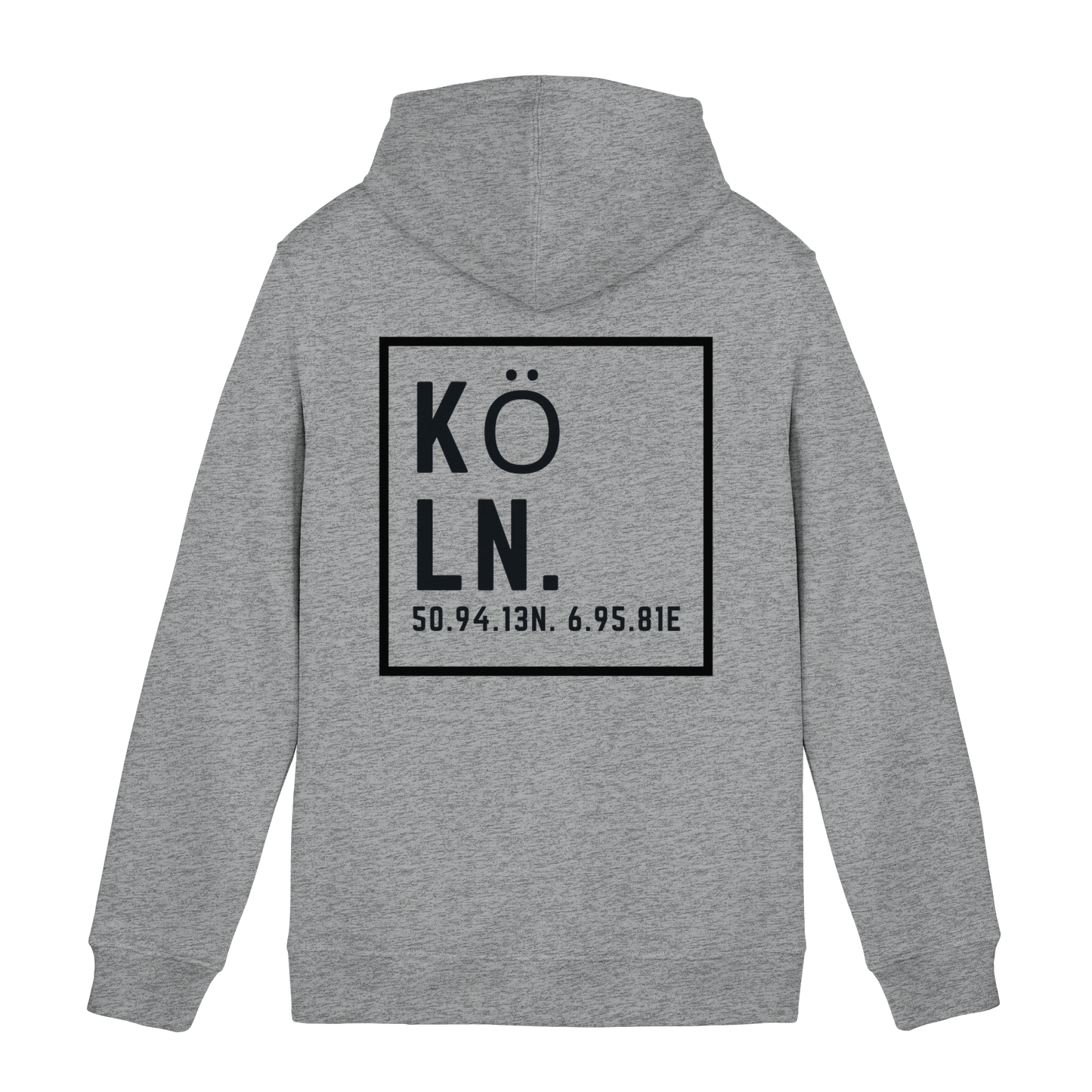 Köln Koordinaten (großer Druck auf dem Rücken) - Organic Hoodie B&C