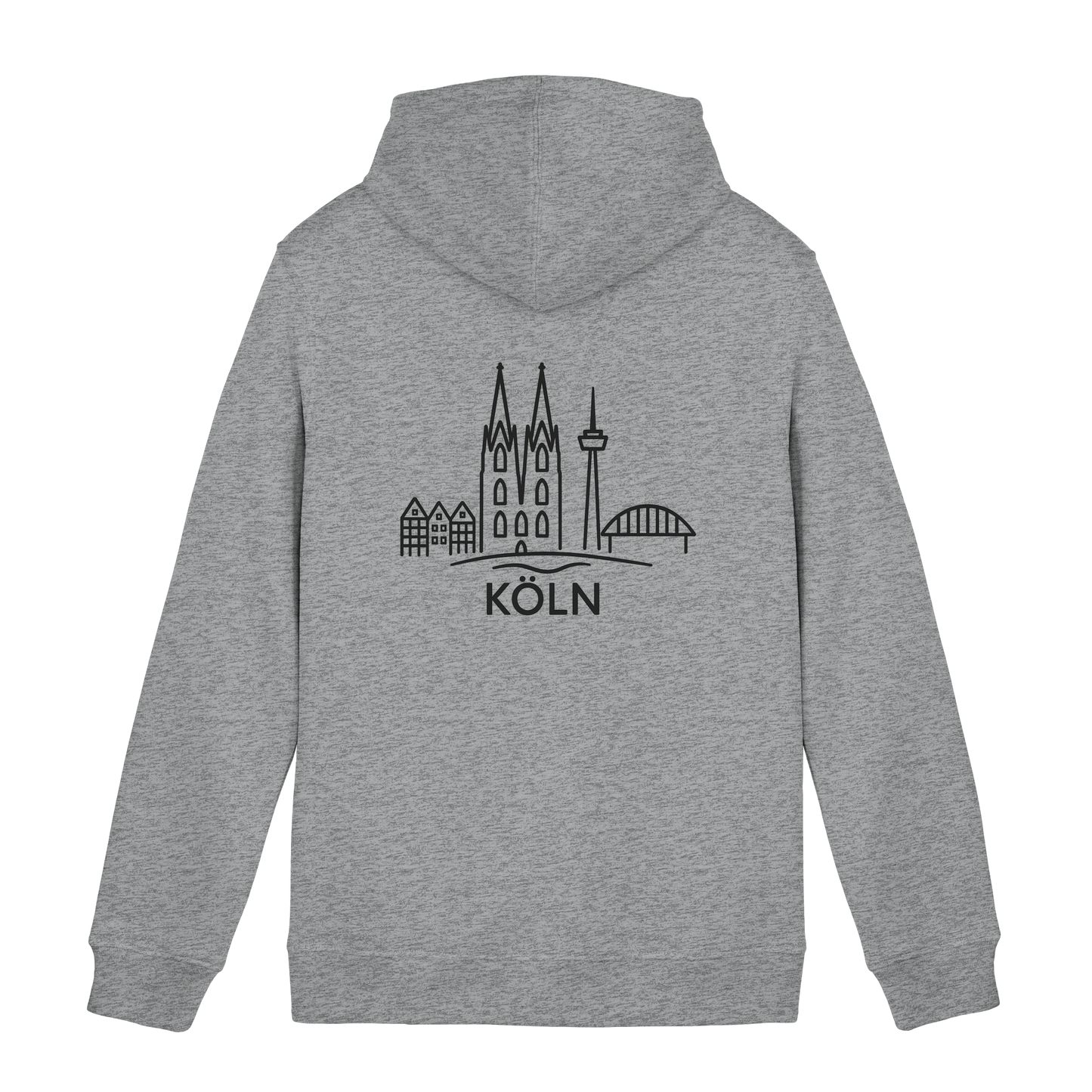 Köln Skyline (großer Druck auf dem Rücken) - Organic Hoodie B&C