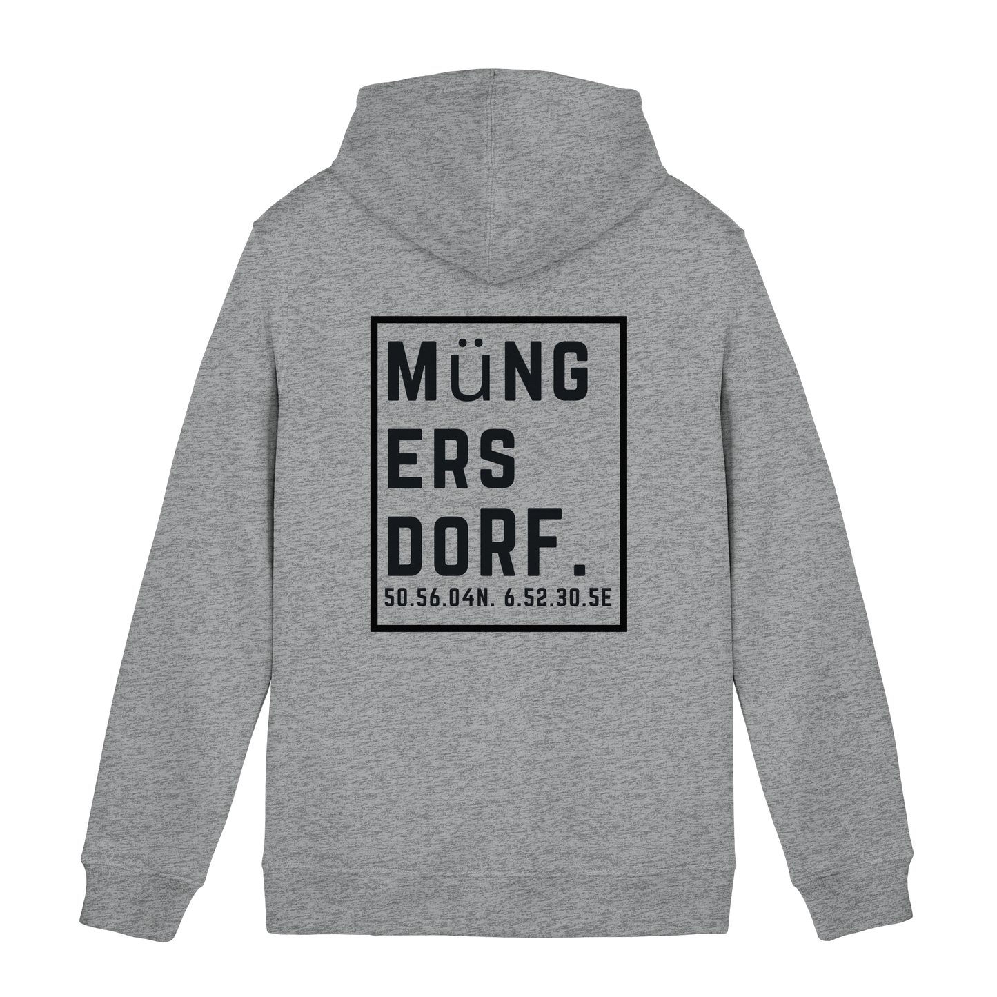 Müngersdorf Koordinaten (großer Druck auf dem Rücken) - Organic Hoodie B&C