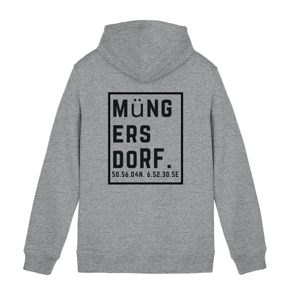 Müngersdorf Koordinaten (großer Druck auf dem Rücken) - Organic Hoodie B&C
